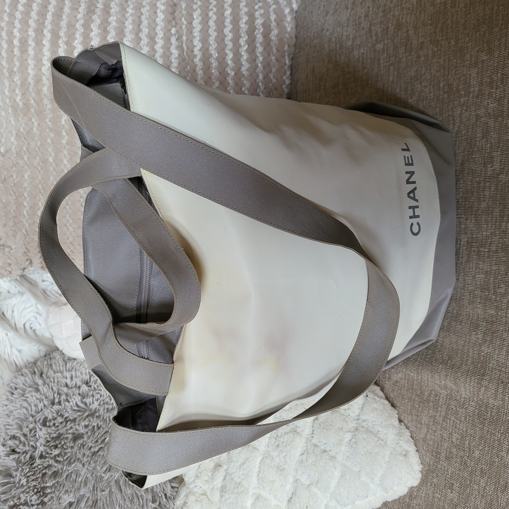 CHANEL Sports Line 2WAY Bag Shoulder Bag Crossbody Tote ag Nylon White Gray